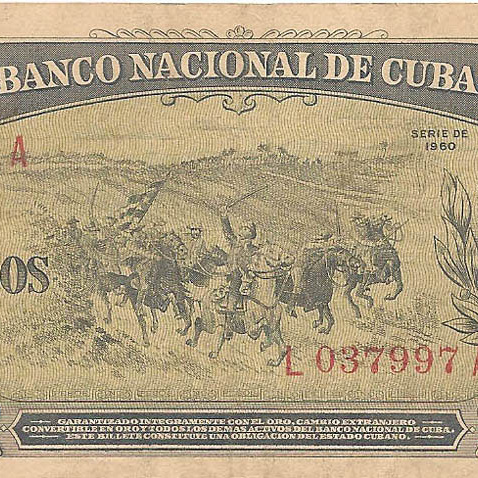 5 песо, 1960 год (портрет М.Гомеса справа)