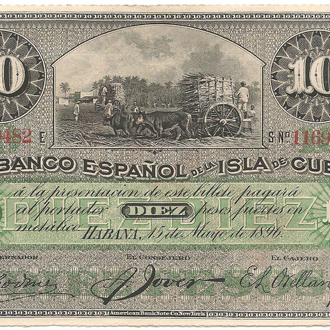 10 песо, 1896 год - Куба