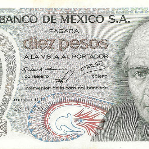 10 песо, 1970 год