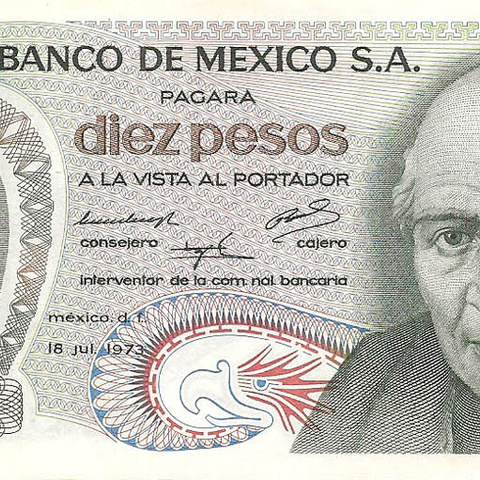 10 песо, 1973 год