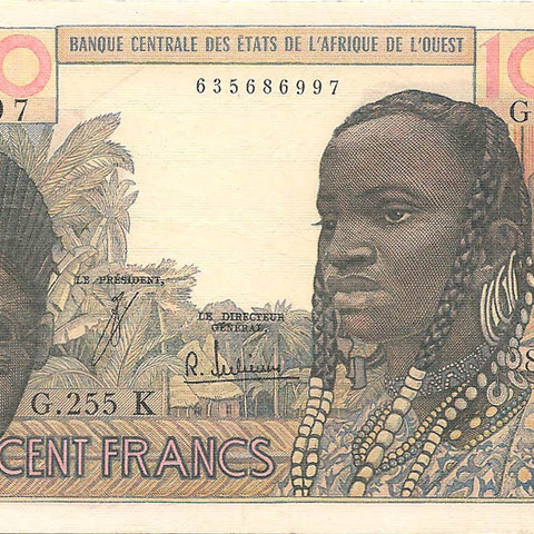 (K) Сенегал, 100 франков КФА, 1965 год