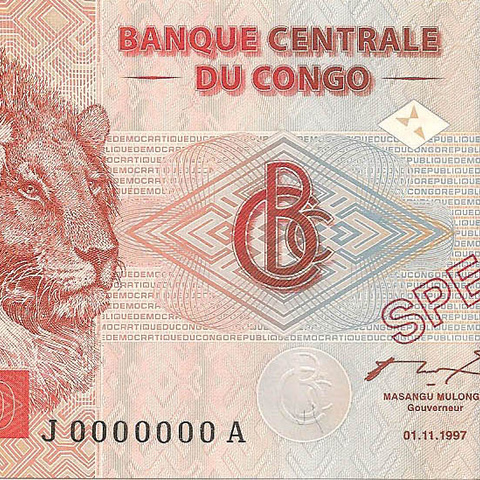 20 франков, 1997 год. ОБРАЗЕЦ