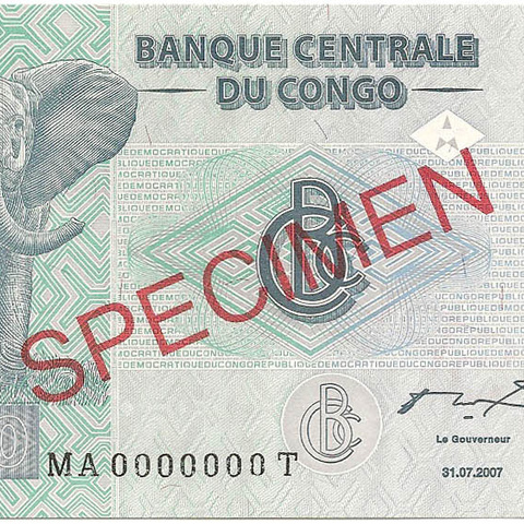 100 франков, 2007 год. ОБРАЗЕЦ