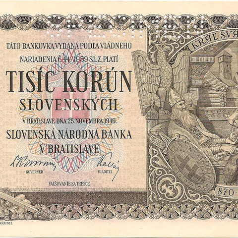 1000 крон 1940 год без марки - образец
