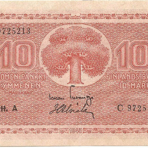 10 марок, 1945 год (Litt.A, иные подписи)