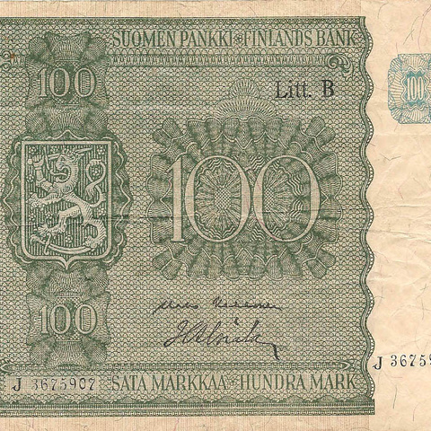 100 марок, 1945 год (Litt.B, иные подписи)