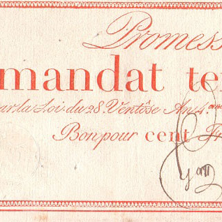 100 франков, 1796 год (серия 9)
