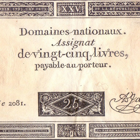 25 ливров, 1793 год