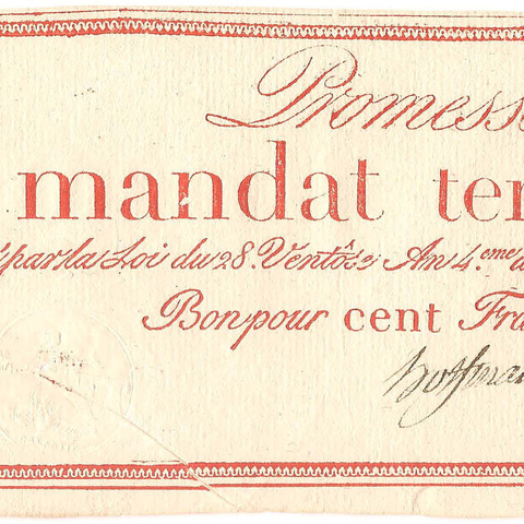 100 франков, 1796 год (3-я серия)