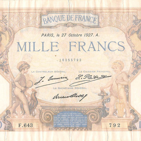 1000 франков, 1927 год (J.Emmery)