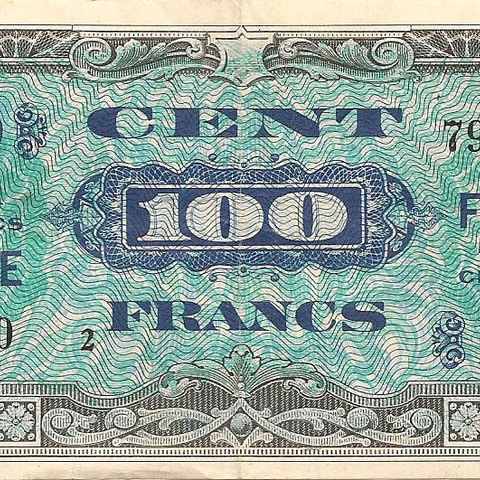 100 франков, 1944 год, серия 2