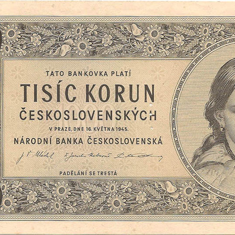 1000 крон, 1945 год (Народный банк)