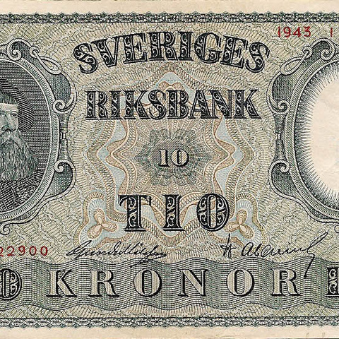 10 крон, 1943 год