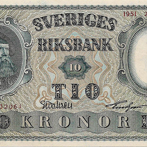 10 крон, 1951 год