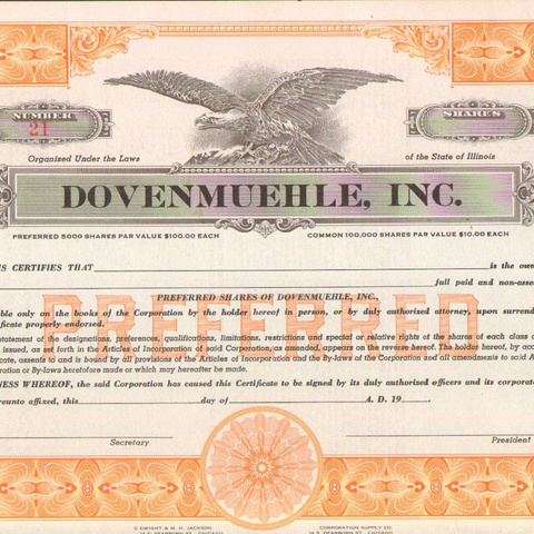 Акция Ипотечной банковской компании Довенмуель - США