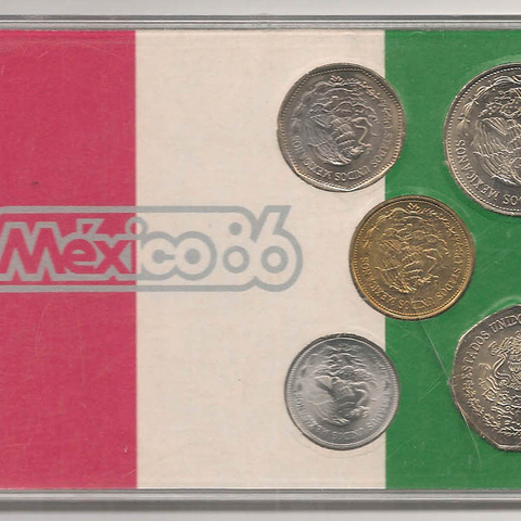 Мексика, набор из 5 монет, 1984-1986 гг.