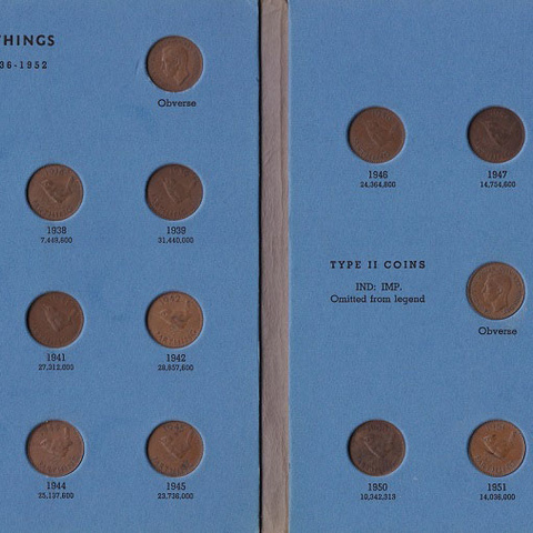 Великобритания - набор монет (фартингов) 1937-1956