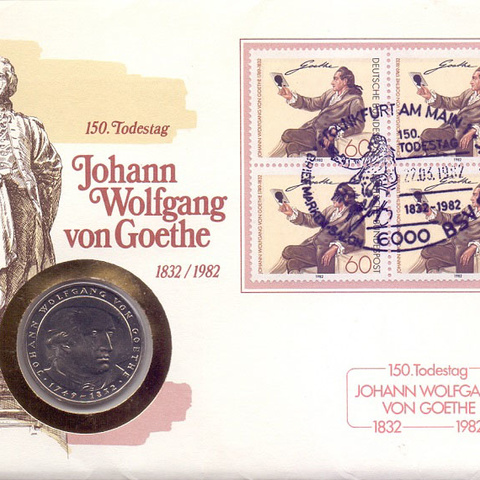 Германия - 5 марок, 1982 год - Гёте