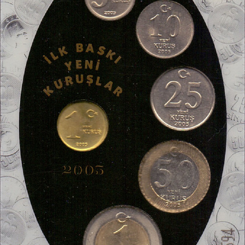 Турция - Набор разменных монет, 2005 год