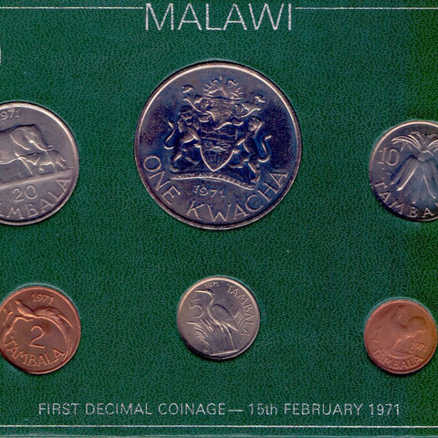 Малави - набор разменных монет, 1971 год
