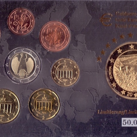 Германия - Набор Евро, 2003-2015 гг. (жетон 100 евро - образец)