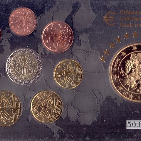 Франция - Набор Евро, 2002-2003 гг. (жетон 100 евро - образец)
