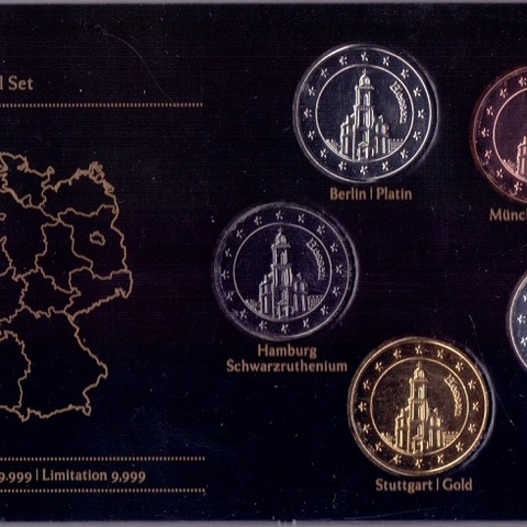 Германия - набор жетонов 2 Евро, 2015 год - Гессен, Церковь Святого Павла