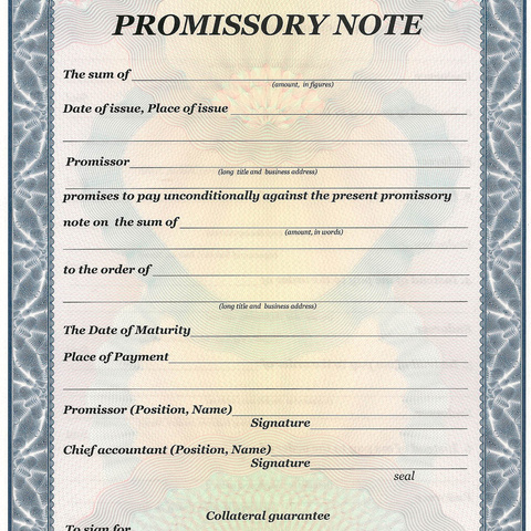Promissory Note, бланк (2)