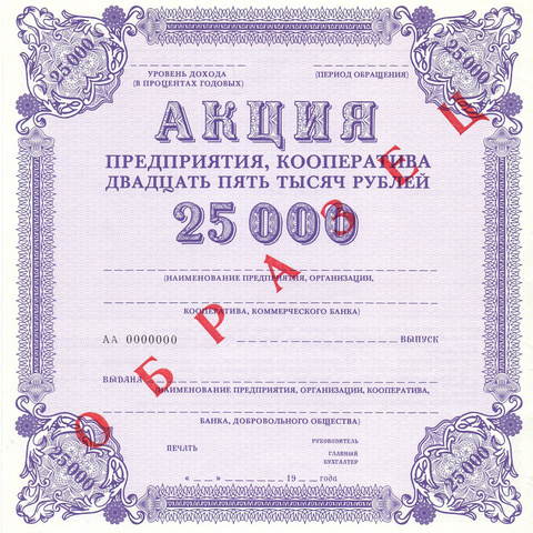ПК 25000 рублей - Образец