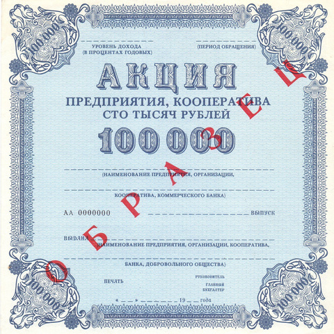 ПК 100000 рублей - Образец