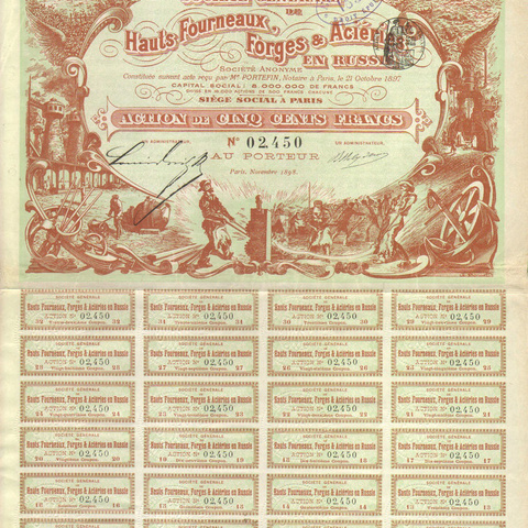 АО Доменные печи, кузницы и сталелитейные цеха в России, 1898 год