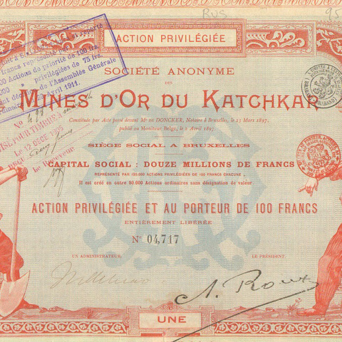 АО Золотые прииски на р.Качкар, 1898 год - 1