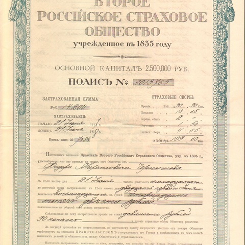 Второе Российское страховое общество, Петроград, 1917 год