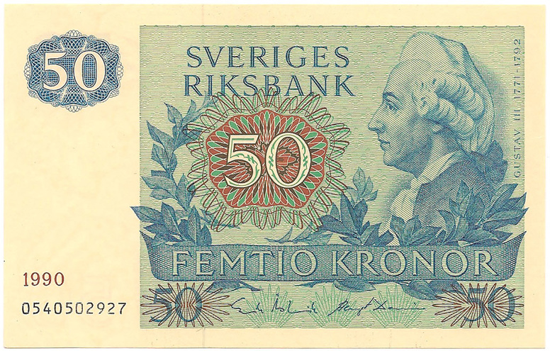 50 крон, 1990 год, UNC