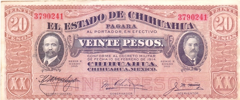 20 песо 1914 год