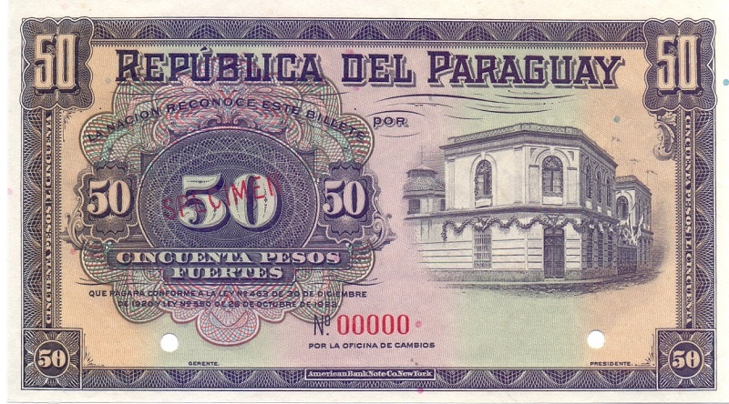 50 песо 1923 год - образец