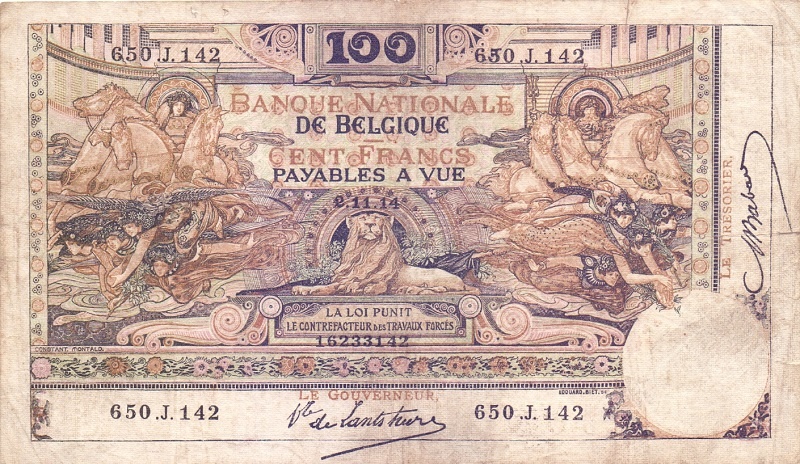 100 франков 1914 год