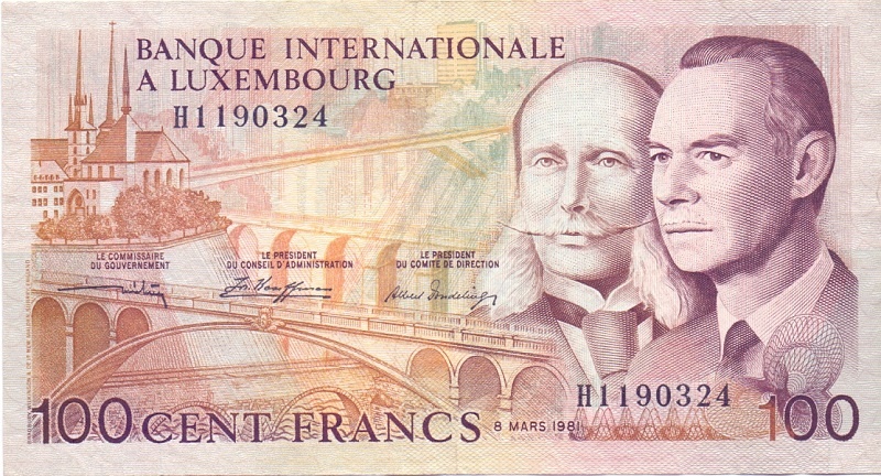 100 франков 1981 год