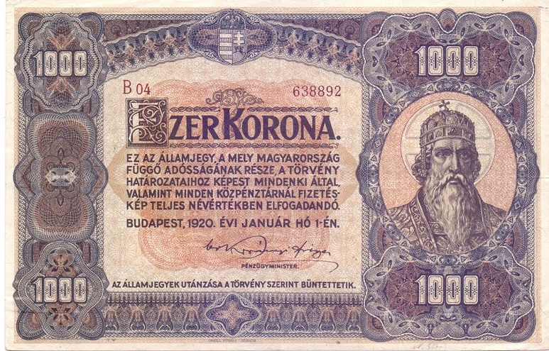 1000 крон 1920 год