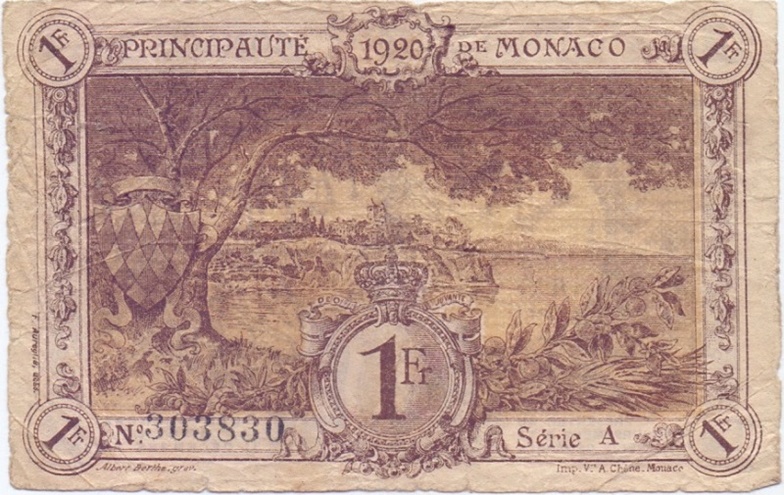 1 франк серия А 1920 год