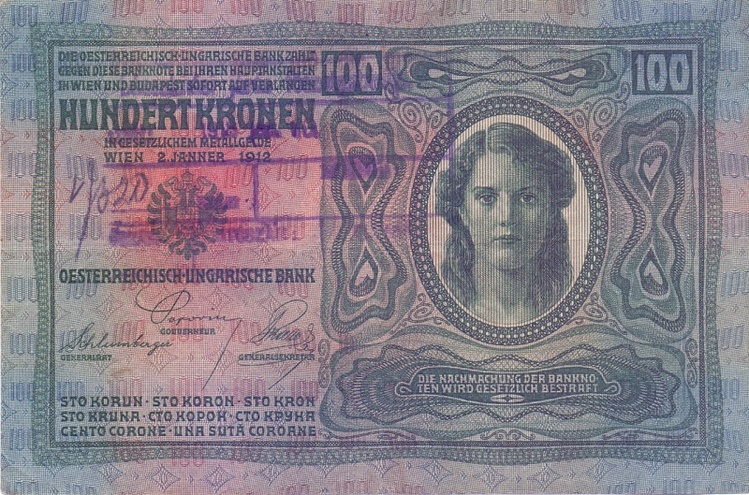 100 крон, 1912 год печать (тип 1)