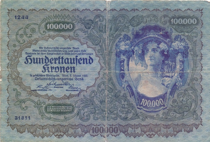 100 000 крон, 1922 год