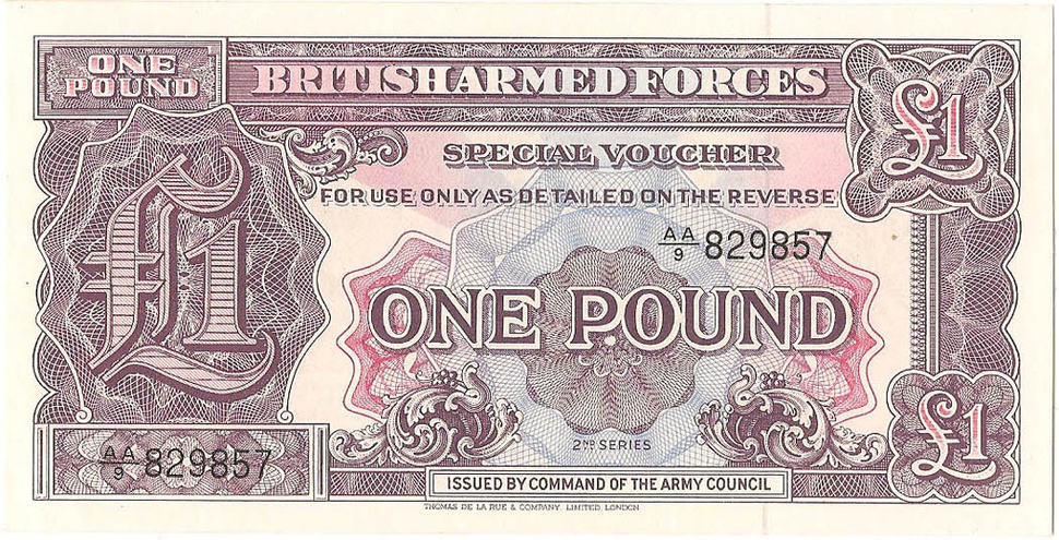 Ваучер британских вооруженных сил. 1 фунт, 2-я серия