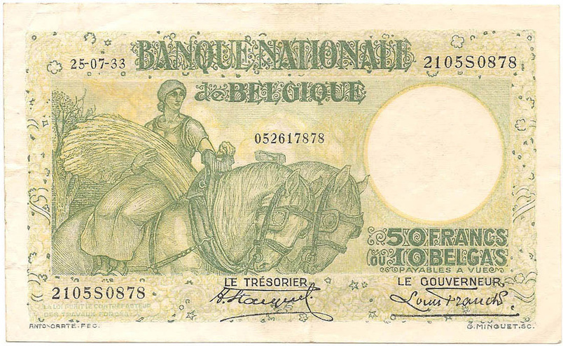 50 франков, эмиссия 1933, 1935 годов (2)