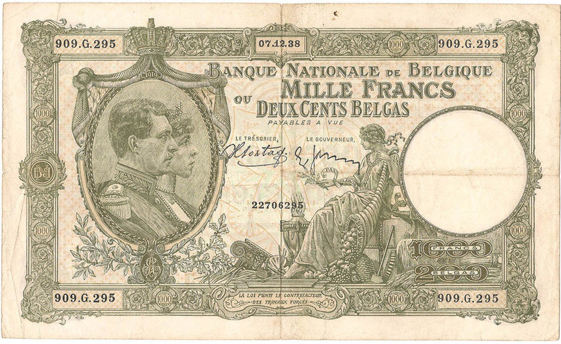 1000 франков, эмиссия 1927-1929 годов