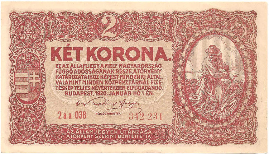 2 кроны, 1920 год