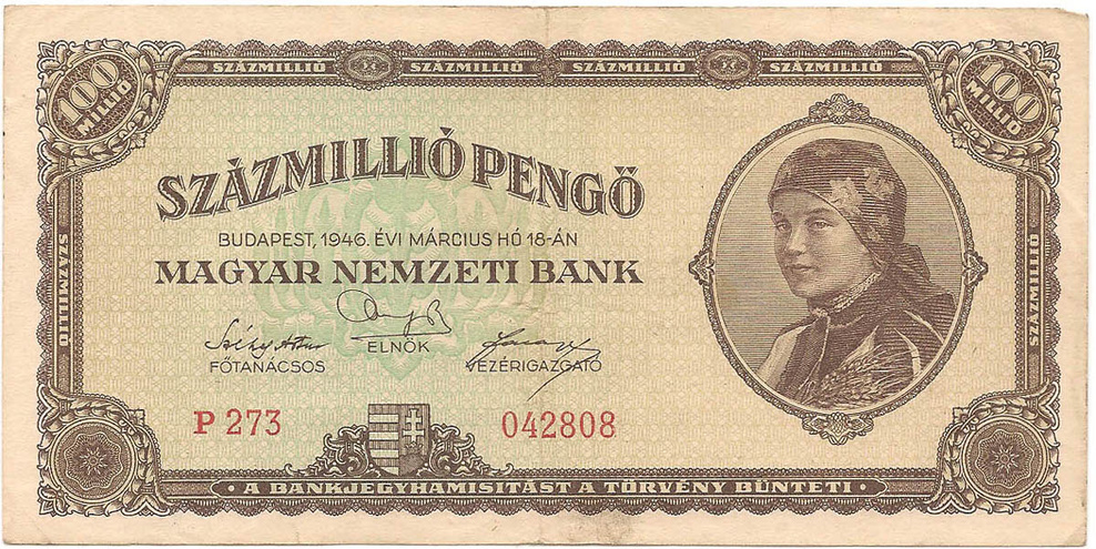 100 миллионов пенго, 1946 год