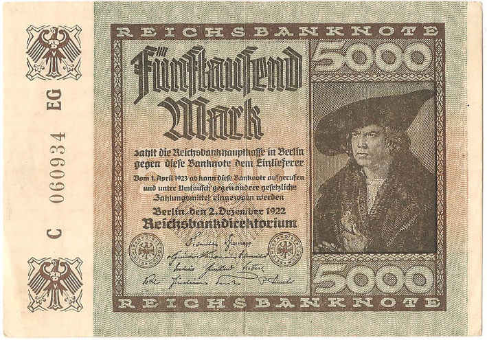 5000 марок, 1922 год (декабрьский выпуск)