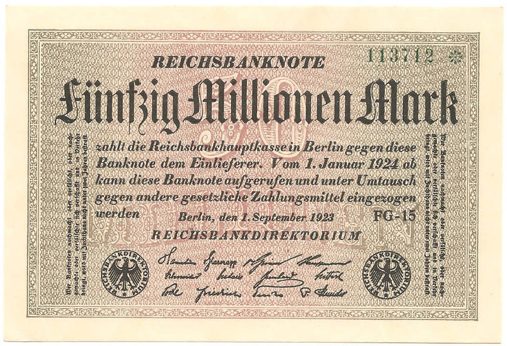 500 миллионов марок, 1923 год