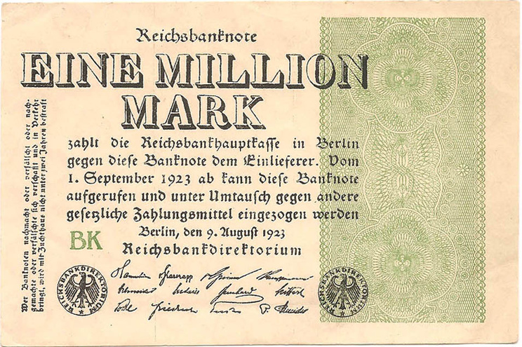 1 миллион марок, 1923 год
